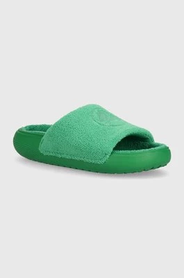 Crocs klapki Classic Towel Slide damskie kolor zielony 209962