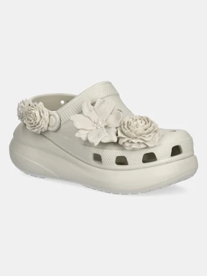 Crocs klapki Crush Bouquet Clog damskie kolor beżowy na platformie 211448