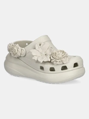Crocs klapki Crush Bouquet Clog damskie kolor beżowy na platformie 211448