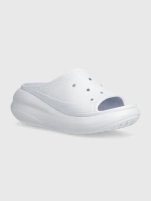 Crocs klapki Crush Slide damskie kolor niebieski na platformie 208731