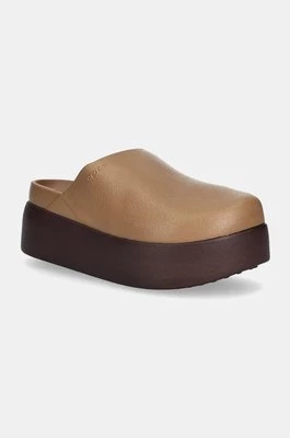 Crocs klapki Dylan Platform Clog damskie kolor beżowy na platformie 209869