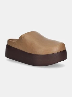 Crocs klapki Dylan Platform Clog damskie kolor beżowy na platformie 209869