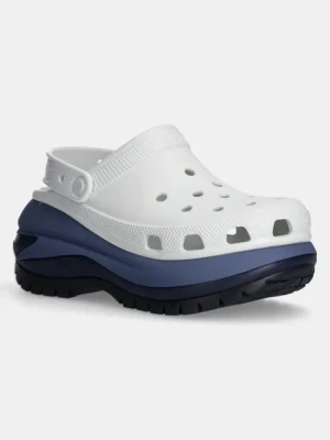 Crocs klapki Mega Crush Matte Clog damskie kolor biały na platformie 210749