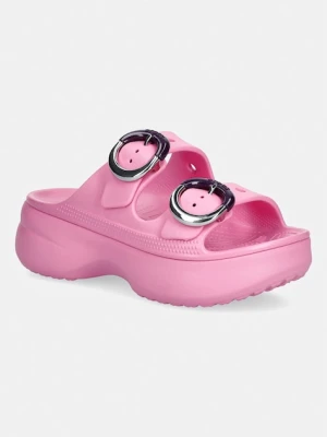 Crocs klapki na platformie damskie Saturday Platform Dipped Buckle Sandal