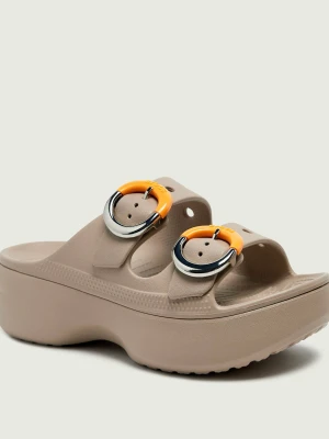 CROCS Klapki Saturday Platform Dipped Buckle beżowy