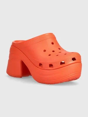 Crocs klapki Siren Clog damskie kolor pomarańczowy na słupku 208547