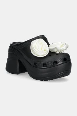 Crocs klapki Siren Rosette Clog damskie kolor czarny na słupku 210367