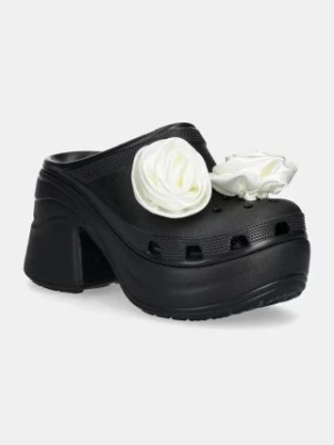 Crocs klapki Siren Rosette Clog damskie kolor czarny na słupku 210367