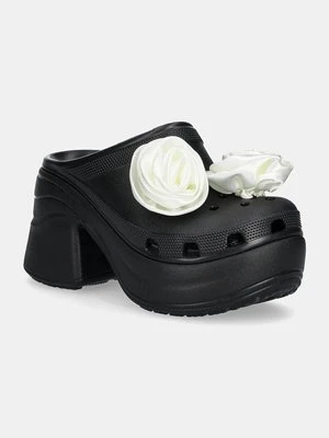 Crocs klapki Siren Rosette Clog damskie kolor czarny na słupku 210367