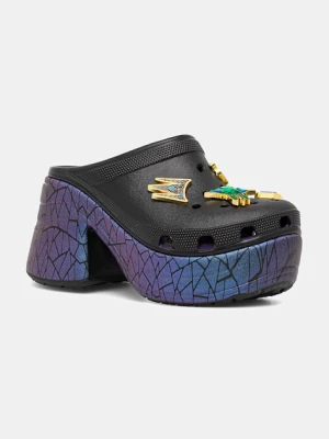 Crocs klapki Snow White Siren Clog damskie kolor czarny na słupku 209827