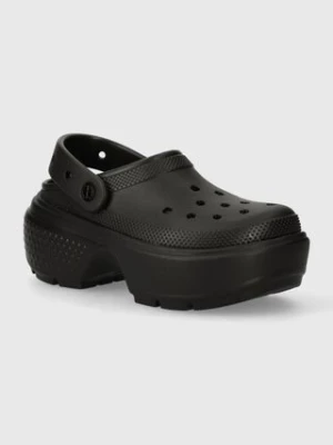 Crocs klapki Stomp Clog damskie kolor czarny na platformie 209347.001