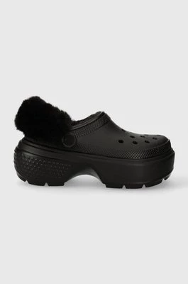 Crocs klapki Stomp Lined Clog damskie kolor czarny na platformie 208546