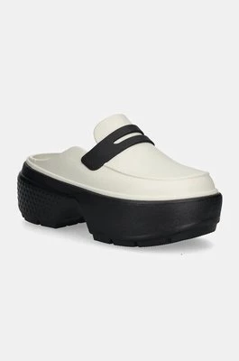 Crocs klapki Stomp Loafer Clog damskie kolor beżowy na platformie 209937