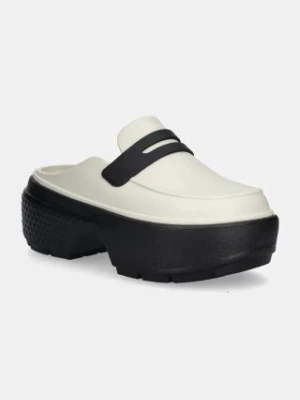 Crocs klapki Stomp Loafer Clog damskie kolor beżowy na platformie 209937