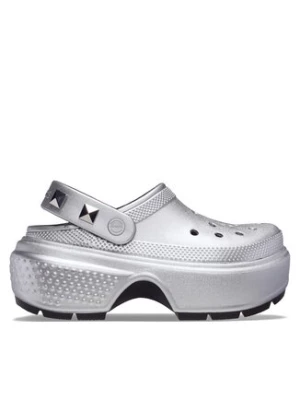 Crocs Klapki Stomp Metallic Clog 210362 Srebrny