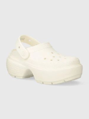 Crocs klapki Stomp Slide damskie kolor beżowy na platformie 209347.0WV