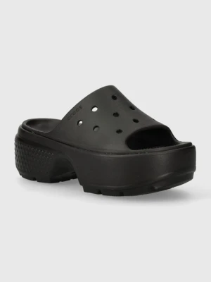 Crocs klapki Stomp Slide damskie kolor czarny na platformie 209346