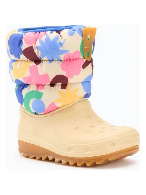 Crocs Kozaki zimowe "Classic NeoPuff" w kolorze beżowym ze wzorem rozmiar: 22/23
