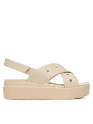 Crocs Sandały Brooklyn 4U Cross Strap Sandal 212254 Beżowy