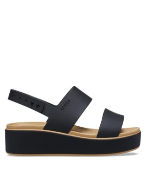 Crocs Sandały Brooklyn Matte Wrap Low Wedge 211802 Czarny