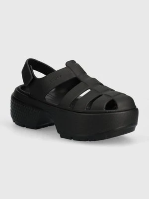 Crocs sandały Stomp Fisherman Sandal damskie kolor czarny na platformie 209938