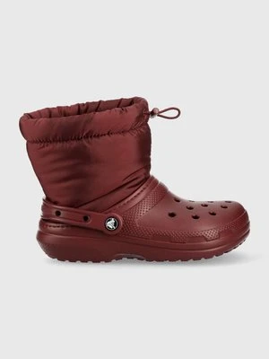 Crocs Śniegowce Classic Lined Neo Puff Boot kolor bordowy 206630