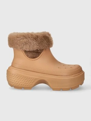 Crocs śniegowce Stomp Lined Boot kolor brązowy 208718