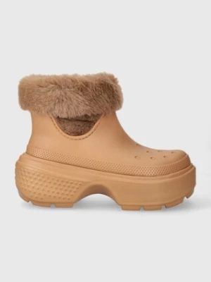 Crocs śniegowce Stomp Lined Boot kolor brązowy 208718