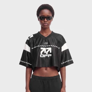 crop jersey top black night Off White