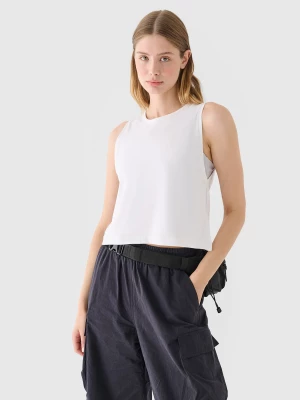 Zdjęcie produktu 4F Crop top regular gładki damski - biały XS