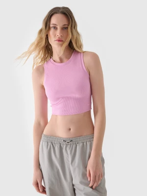 Zdjęcie produktu 4F Crop top slim damski - pudrowy róż XXL