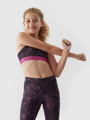 Crop top sportowy szybkoschnący dziewczęcy 4F JUNIOR