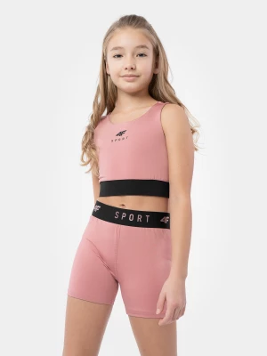 Crop top sportowy szybkoschnący dziewczęcy 4F JUNIOR