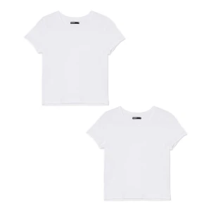 Cropp - 2 pack białych gładkich T-shirtów - biały