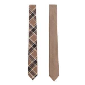 Cropp - 2 pack brązowych krawatów - brązowy