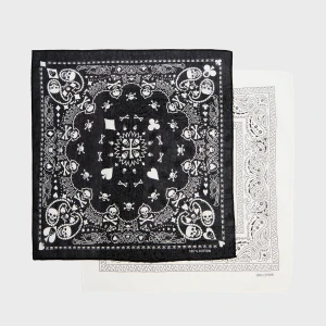 Cropp - 2 pack czarno-białych bandanek - czarny