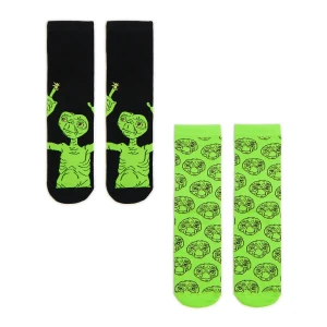 Cropp - 2 pack skarpet z E. T. - zielony