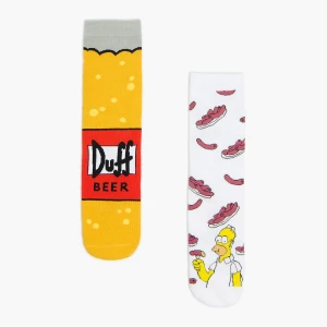 Cropp - 2 pack skarpet z Homerem Simpsonem - kremowy