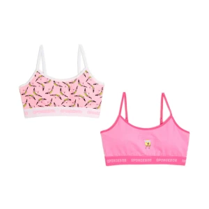 Cropp - 2 pack staników SpongeBob Kanciastoporty - różowy