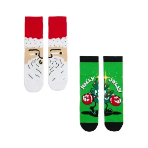 Cropp - 2 pack świątecznych skarpet - zielony