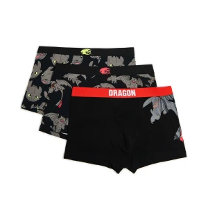 Cropp - 3 pack bokserek Jak Wytresować Smoka - czarny