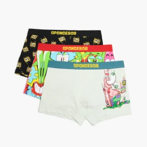 Cropp - 3 pack bokserek Spongebob Kanciastoporty - czarny