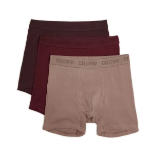 Cropp - 3 pack bokserek z dłuższymi nogawkami - brązowy