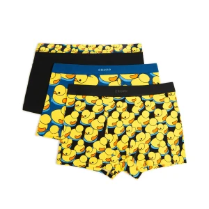 Cropp - 3 pack bokserek z kaczkami - granatowy
