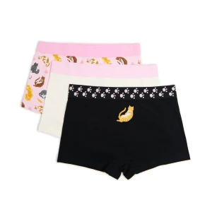 Cropp - 3 pack bokserek z kocim motywem - różowy