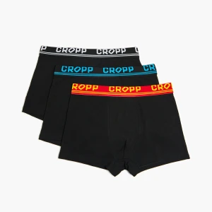 Cropp - 3 pack bokserek z kolorową gumą w pasie - czarny