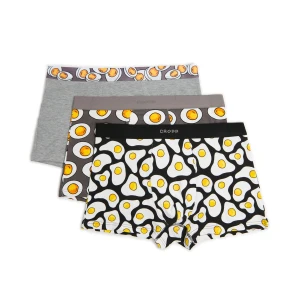 Cropp - 3 pack bokserek z motywem jaj - szary