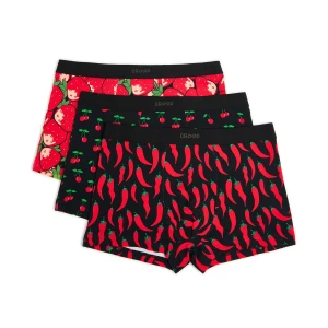 Cropp - 3 pack bokserek z motywem jedzenia - czerwony