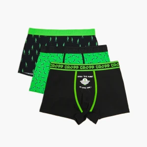 Cropp - 3 pack bokserek z motywem UFO - zielony