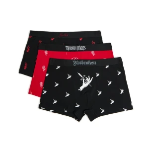 Cropp - 3 pack bokserek z nadrukami - czerwony